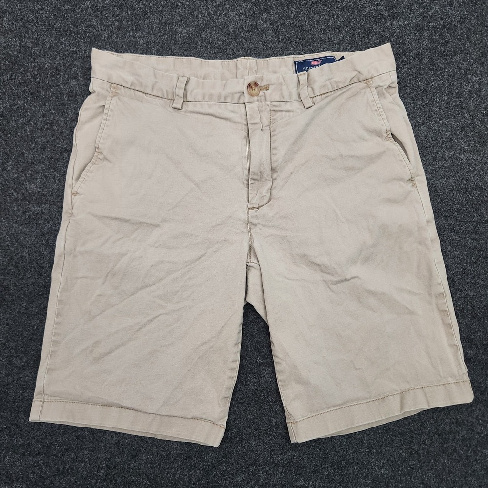 Vineyard Vines Breaker Shorts Mens 32‎ Beige Khaki Chino Cotton Stretch Casual